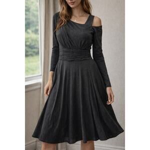 NUE by Shani Grey Body Architecture Fit & Flare Dress Size 10 MSRP $280 NWT⸻